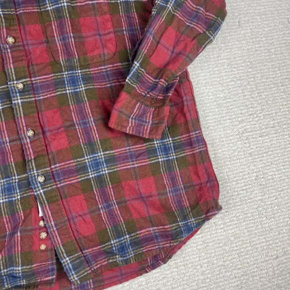 Pendleton Shirt Mens XL Red Button Up 100% Pure virgin Wool Plaid Flannel Casual - Picture 5 of 16
